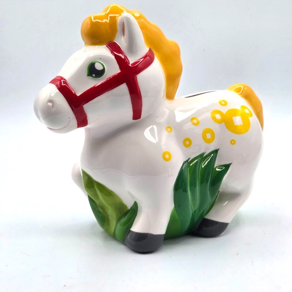 Wells Fargo HORSE‎ Ceramic Piggy Bank  -Year Of The Horse 2014 with Stopper